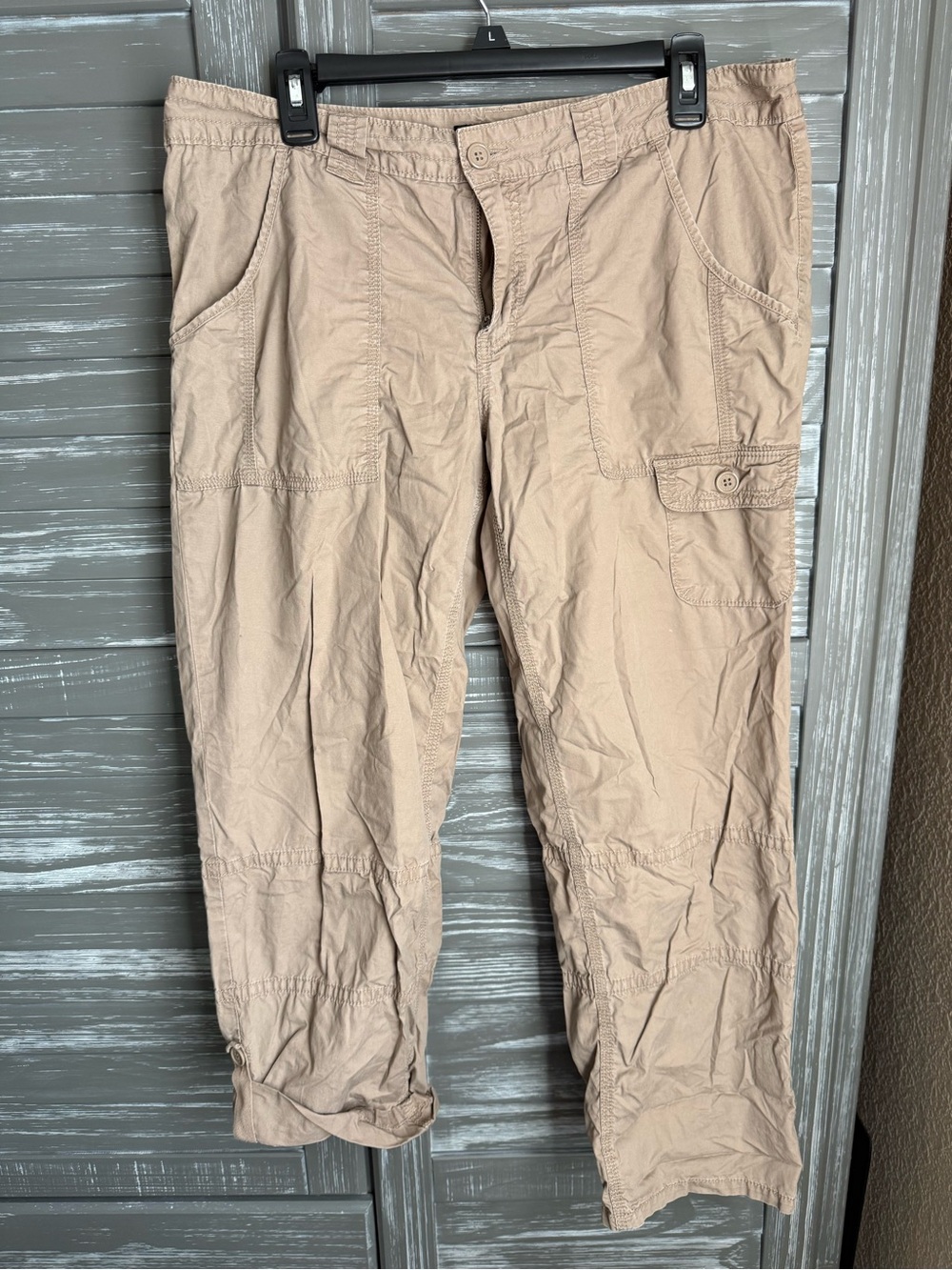 Women’s Calvin Klein Casual Beige Cargo Pants Convertible Size 12